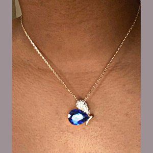 Cobalt Rose Gold Pendant Necklace